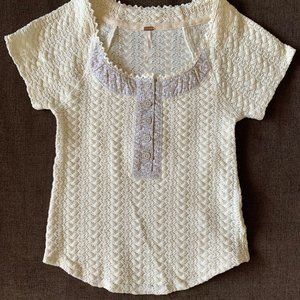 Cream Free People Blouse